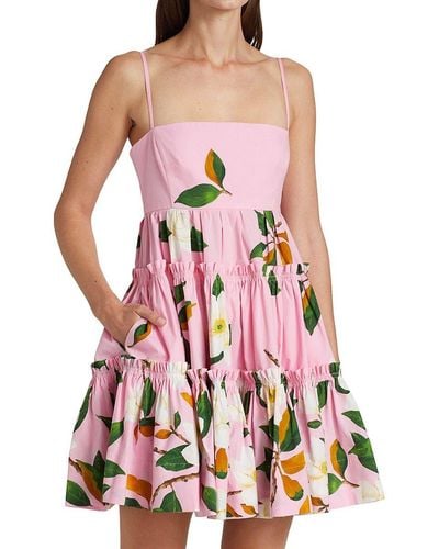 Oscar de la Renta Magnolia Poplin Tank Dress - Pink