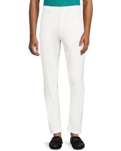 Hudson Jeans Blake Slim Straight Linen Blend Jeans - White