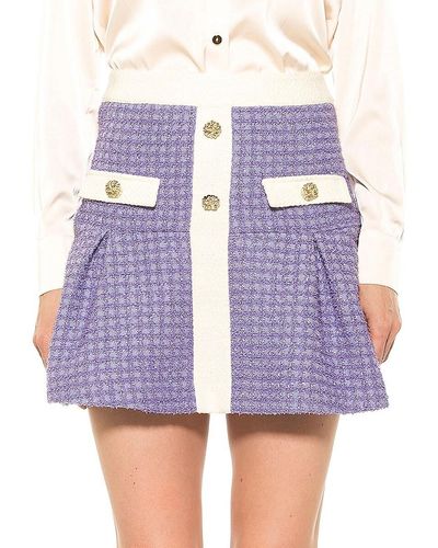 Alexia Admor Alison Tweed Mini Skirt - Purple