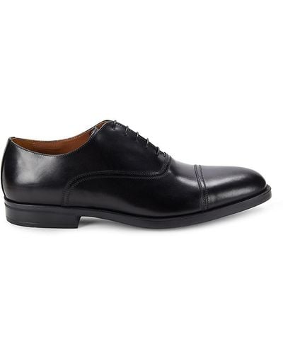 Bruno Magli Leather Cap Toe Oxford Shoes - Black