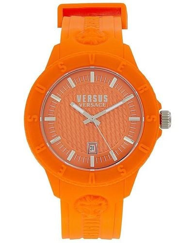 Versus Tokyo R 43mm Stainless Steel & Silicone Strap Watch - Orange
