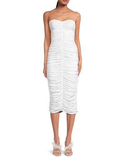 Norma Kamali Slinky Ruched Midi Dress - White