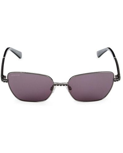 Swarovski 56mm Crystal Cat Eye Sunglasses - Grey