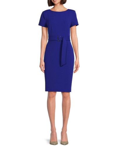 Calvin Klein Belted Dress - Blue