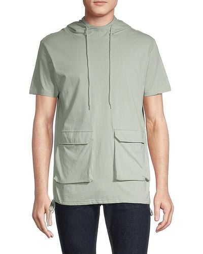 American Stitch Short-sleeve Cargo Pullover Hoodie - Green