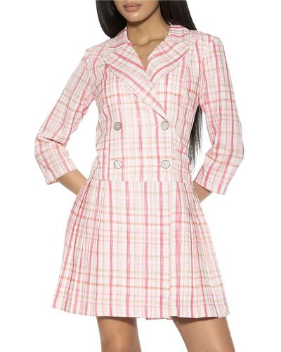 Alexia Admor Kennedy Checked Mini Blazer Dress - Pink