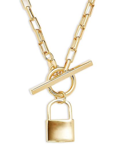 Saks Fifth Avenue 14k Yellow Gold Padlock Toggle Pendant Necklace - Metallic
