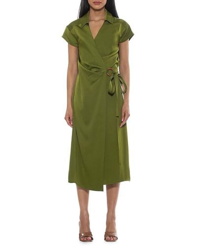 Alexia Admor Paris Wrap Midi Dress - Green