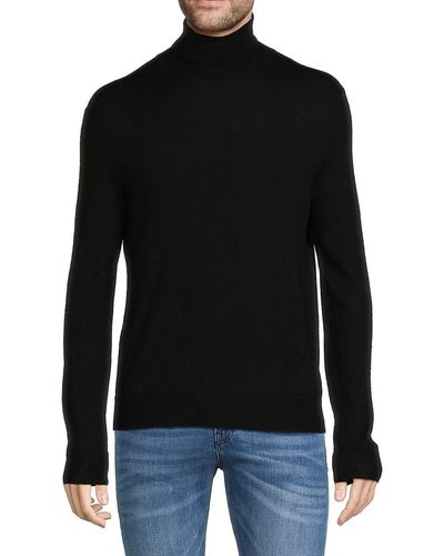 Saks Fifth Avenue Saks Fifth Avenue Essential Merino Wool Blend Turtleneck Sweater - Black