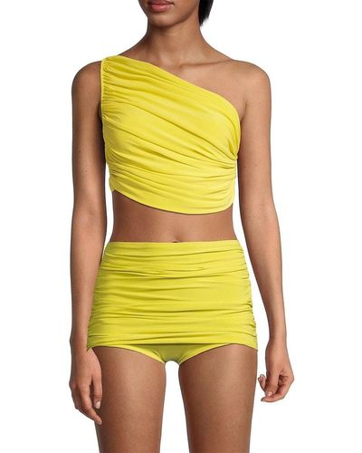 Norma Kamali Diana One Shoulder Bikini Top - Yellow