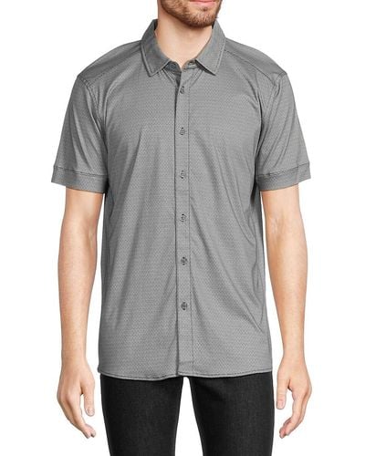RAFFI Mini Dot Print Shirt - Grey