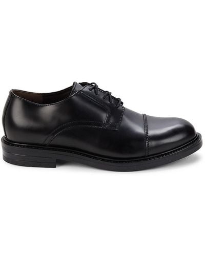 Saks Fifth Avenue Peterson Cap Toe Derby Shoes - Black