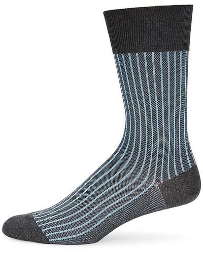 FALKE Oxford Striped Crew Socks - Grey