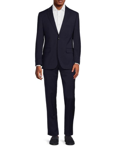 Tommy Hilfiger Regular Fit Wool Blend Suit - Blue