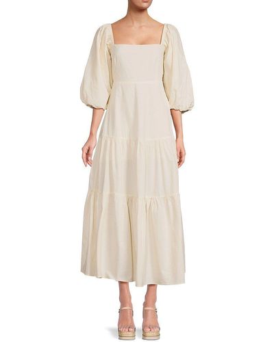 L*Space L*space Bahia Tiered Maxi A Line Dress - Natural