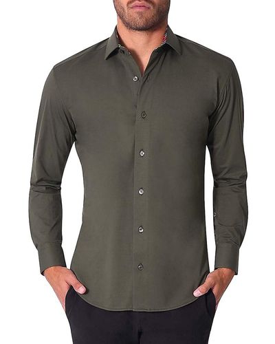 Bertigo Contrast Cuff Shirt - Green