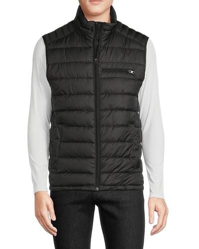 Andrew Marc Gershwin Channel Quilt Puffer Vest - Black