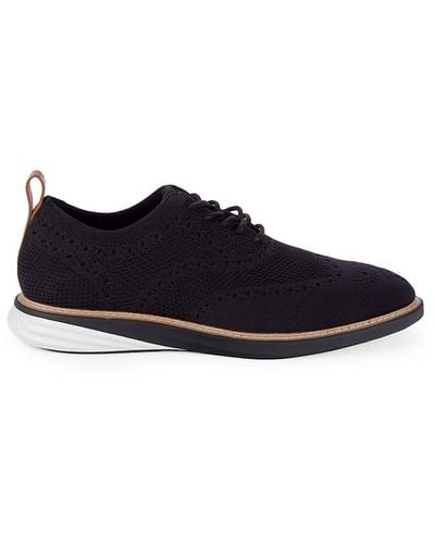 Cole Haan Grande Knit Wing-tip Oxfords - Black