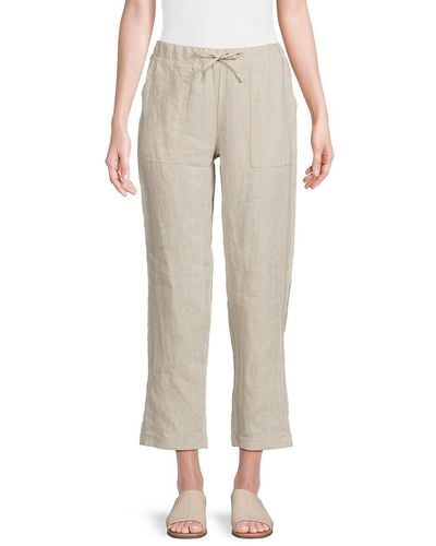 Saks Fifth Avenue 100% Linen Drawstring Pants - Natural