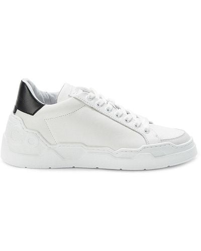 CoSTUME NATIONAL Leather Low Top Sneakers - White