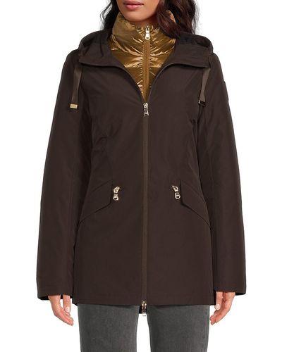 Pajar Elara 2-in-1 Hooded Coat With Removable Puffer Jacket - Brown