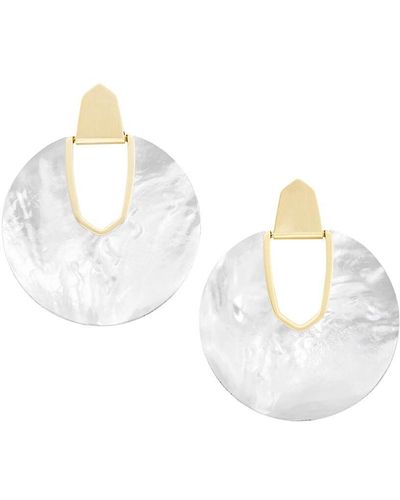Kendra Scott Diane 14k Goldplated & Mother-of-pearl Drop Earrings - White
