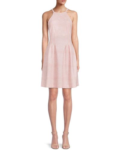 Vince Camuto Lace Fit & Flare Dress - Pink