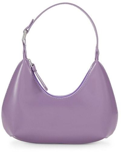 BY FAR Leather Crescent Shoulder Bag - Purple