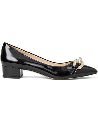 Bruno Magli Lixeth Chain Trim Leather Court Shoes - Black