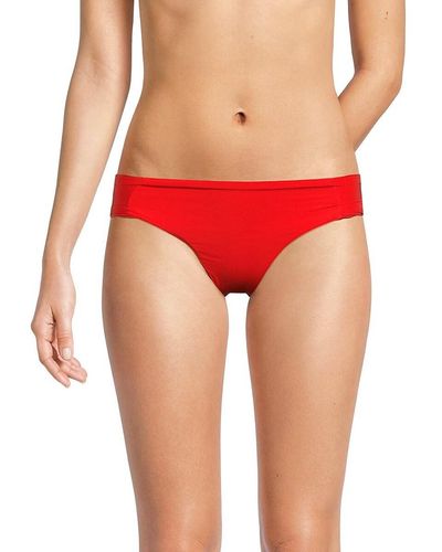 Trina Turk Monaco Tab Ruched Bikini Bottom - Red