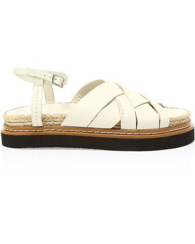 3.1 Phillip Lim Yasmine Leather Flatform Espadrille Sandals - White