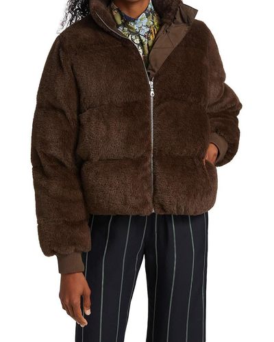 Stine Goya Aria Fleece Puffer Jacket - Brown