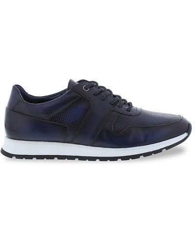 Zanzara Whitley Leather Trainers - Blue