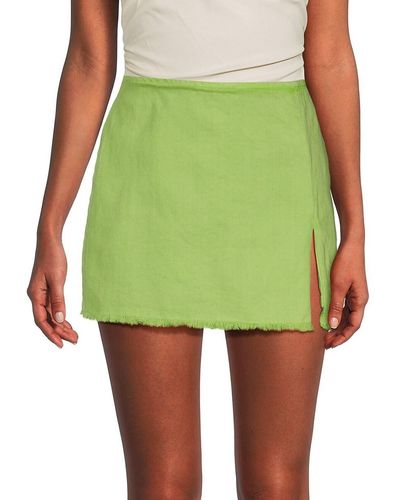 Amanda Uprichard Dale Denim Mini Skirt - Green