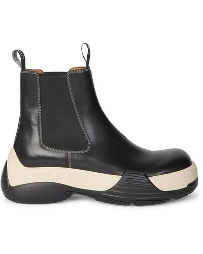 Lanvin Flash-x Leather Chelsea Boots - Black