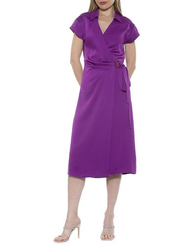 Alexia Admor Paris Wrap Midi Dress - Purple