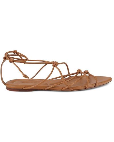 Vince Kenna Leather Strappy Flat Sandals - Brown