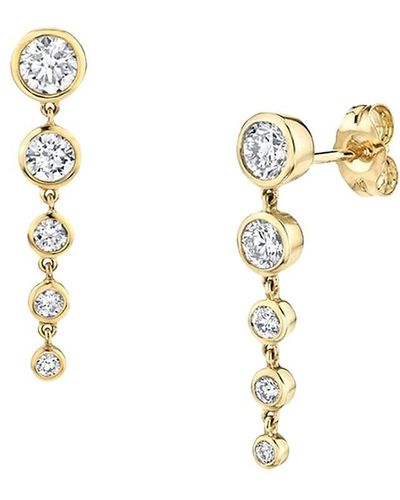 Luv Aj 14k Goldplated & Glass Crystal Bezel Dangle Earrings - Metallic