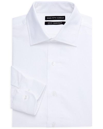 Saks Fifth Avenue Slim Fit Dress Shirt - White