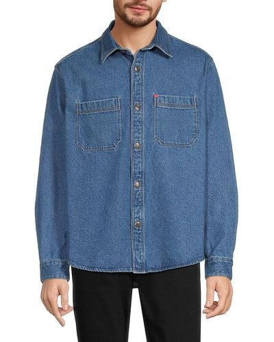 HUGO Erato Long Sleeve Shirt Jacket - Blue