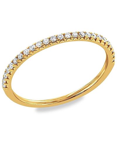 Nephora 14k Yellow Gold & 0.15 Tcw Diamond Half Eternity Ring - Metallic