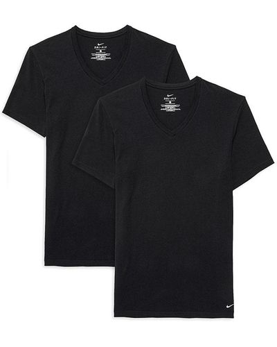 Nike 2-pack Everyday V Neck Undershirts - Black