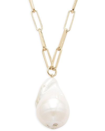Adriana Orsini Alexandria 18K Goldplated Sterling & 18-22Mm Freshwater Pearl Pendant Necklace - White