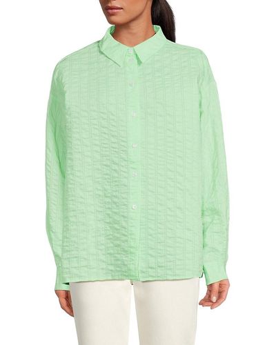 Something New Barbara Crinkled Shirt - Green