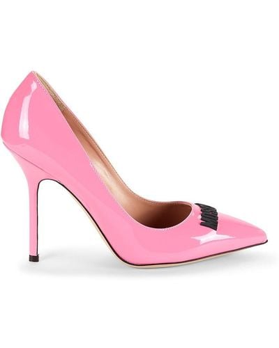 Moschino Patent Leather Stiletto Court Shoes - Pink