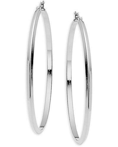 Ava & Aiden Silverplated Hoop Earrings - White