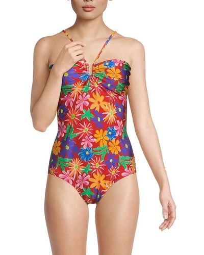 PATBO Aster Floral One Piece Swimsuit - Red