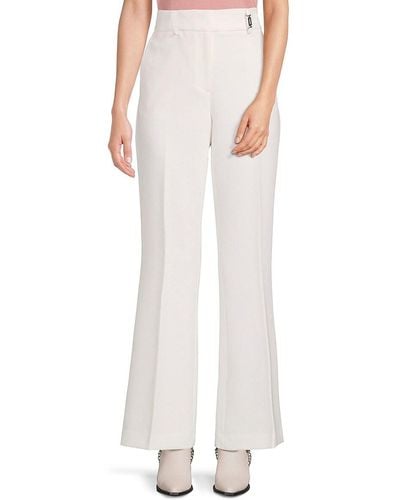 Karl Lagerfeld Solid Pleated Trousers - White