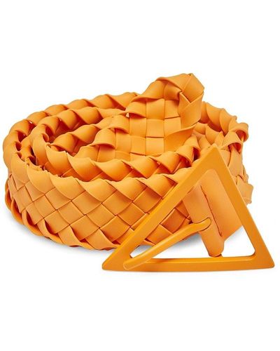 Bottega Veneta Intrecciato Rubber Belt - Orange
