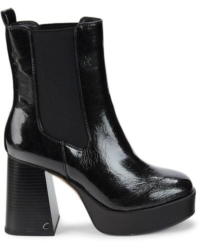 Circus by Sam Edelman Stace Flare Heel Platform Chelsea Boots - Black